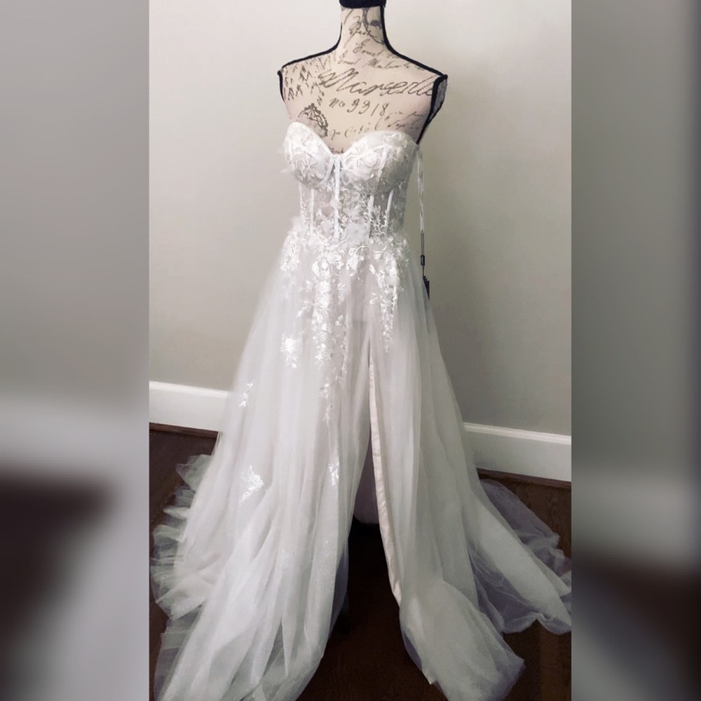 Sparkly tulle a-line wedding dress